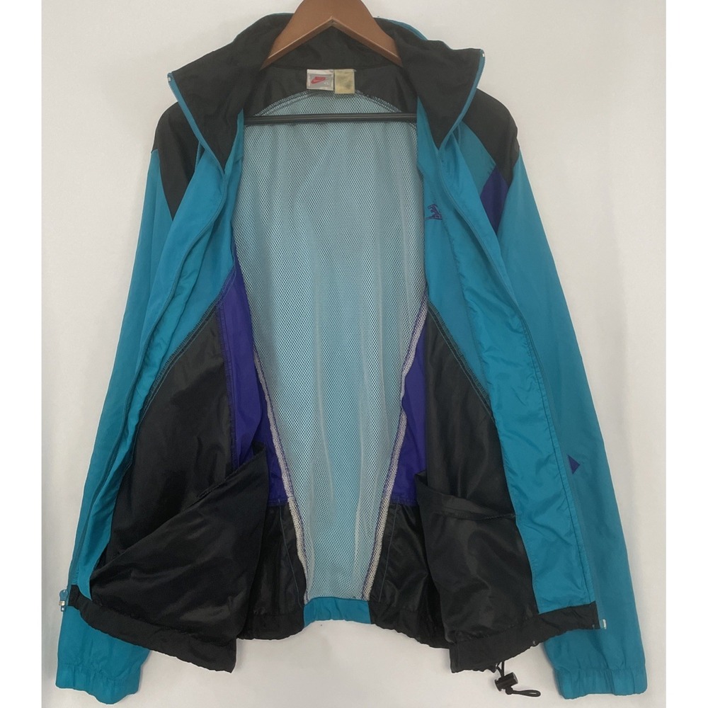 VINTAGE 1980'S NIKE COLOR BLOCK HOODED WINDBREAKER JACKET MEN'S SIZE XL - Picture 6 of 14